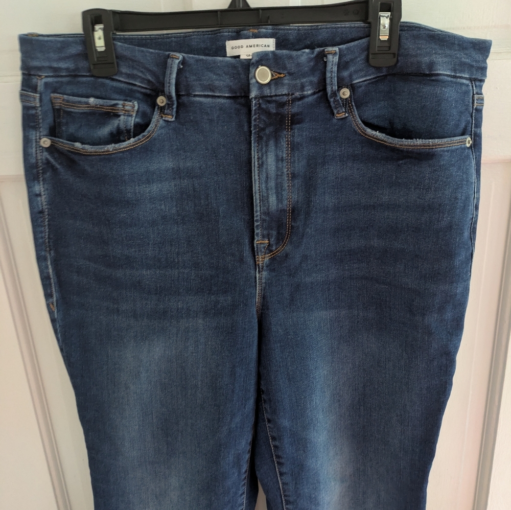 Good American Always Fits Good Curve Straight Dark Wash Jeans - Picture 3 of 4
